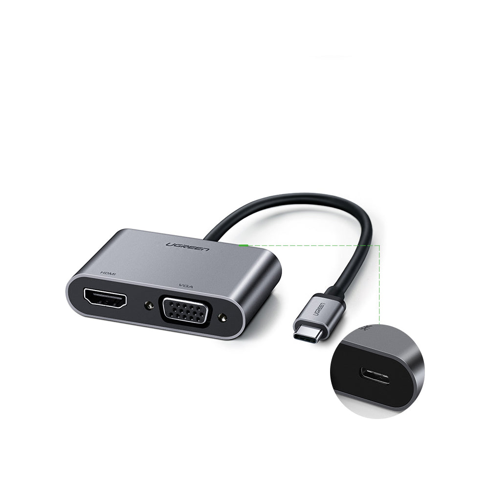 USB-C To HDMI+VGA Converter With PD