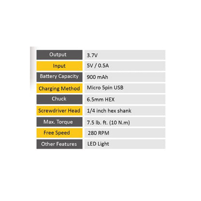 USB Rechargeable Screwdriver