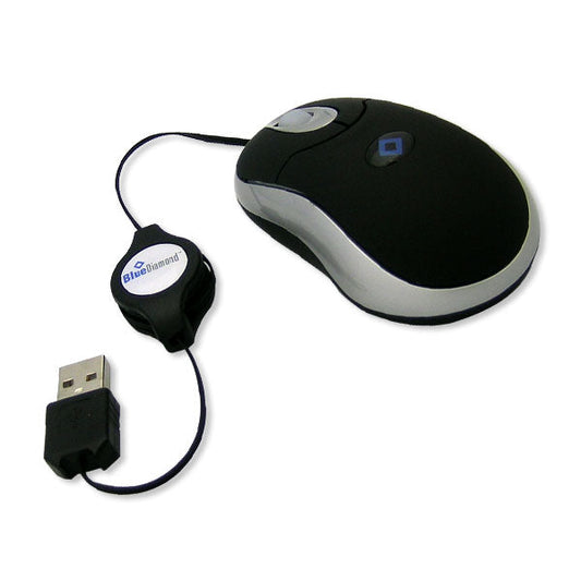 USB 2.0 Retractable Travel Mouse