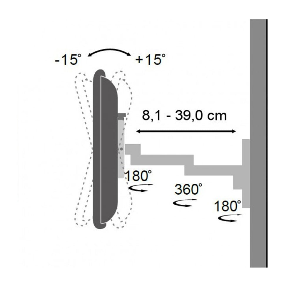 2-Arm Tilt/Swivel TV Wall Mount- 13-30in