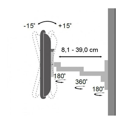 2-Arm Tilt/Swivel TV Wall Mount- 13-30in