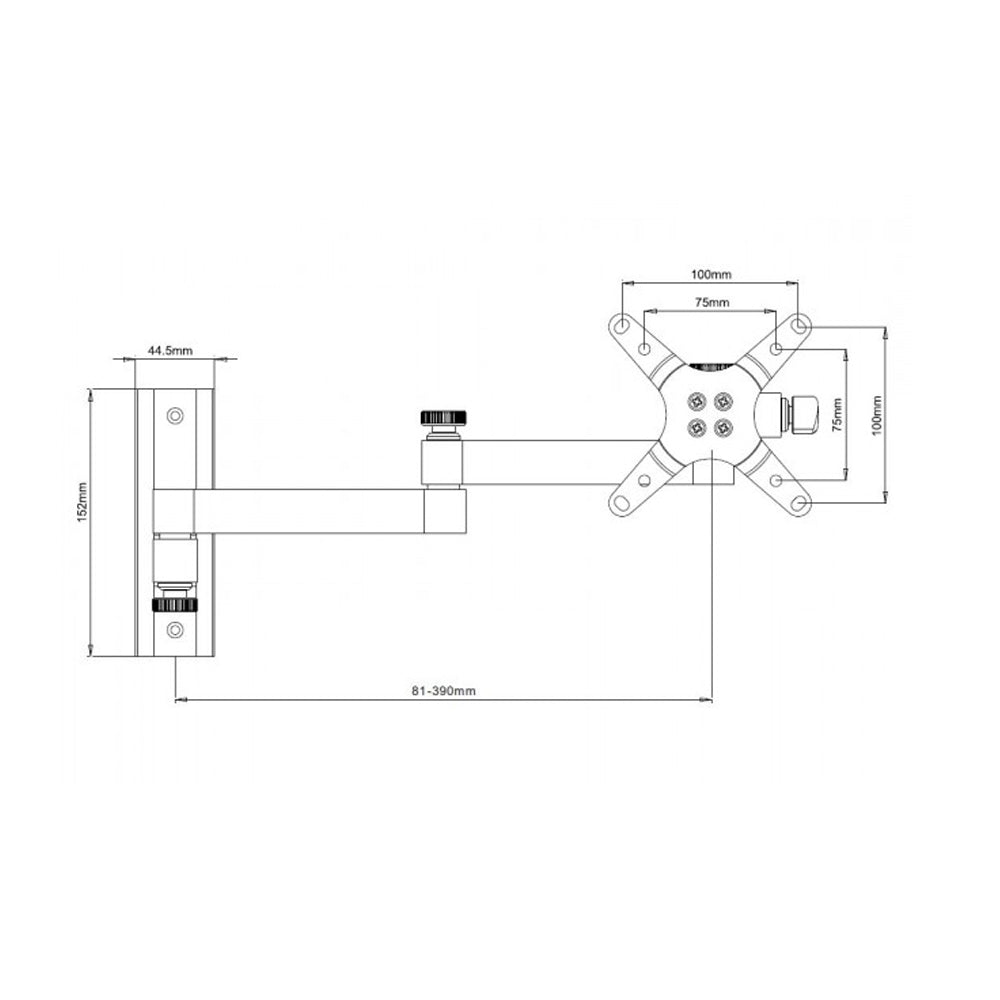 2-Arm Tilt/Swivel TV Wall Mount- 13-30in