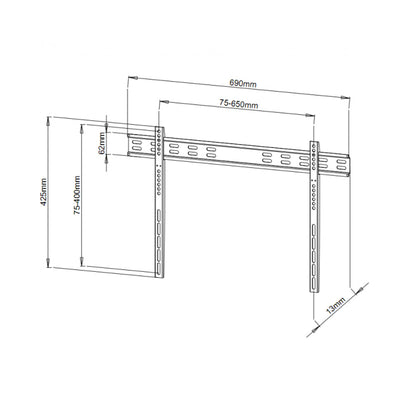 Ultra Slim Fixed TV Wall Mount- 40-65in