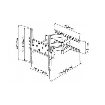 2-Arm Tilt/Swivel TV Wall Mount- 23-55in