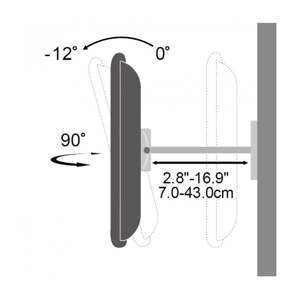 2-Arm Tilt/Swivel TV Wall Mount- 42-70in