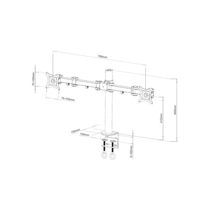 2 Monitor Desk Stand for 13-27in Screens