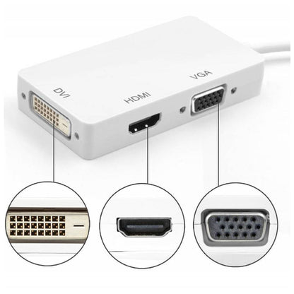 Mini DisplayPort 3 en 1 vers HDMI/DVI/VGA