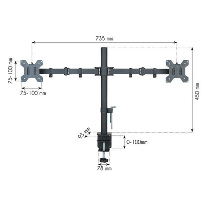 Support de bureau pour deux écrans, 13-27