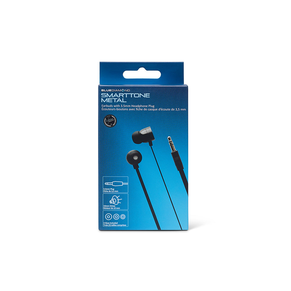 SmartTone Metal 3.5mm Earbuds - BK