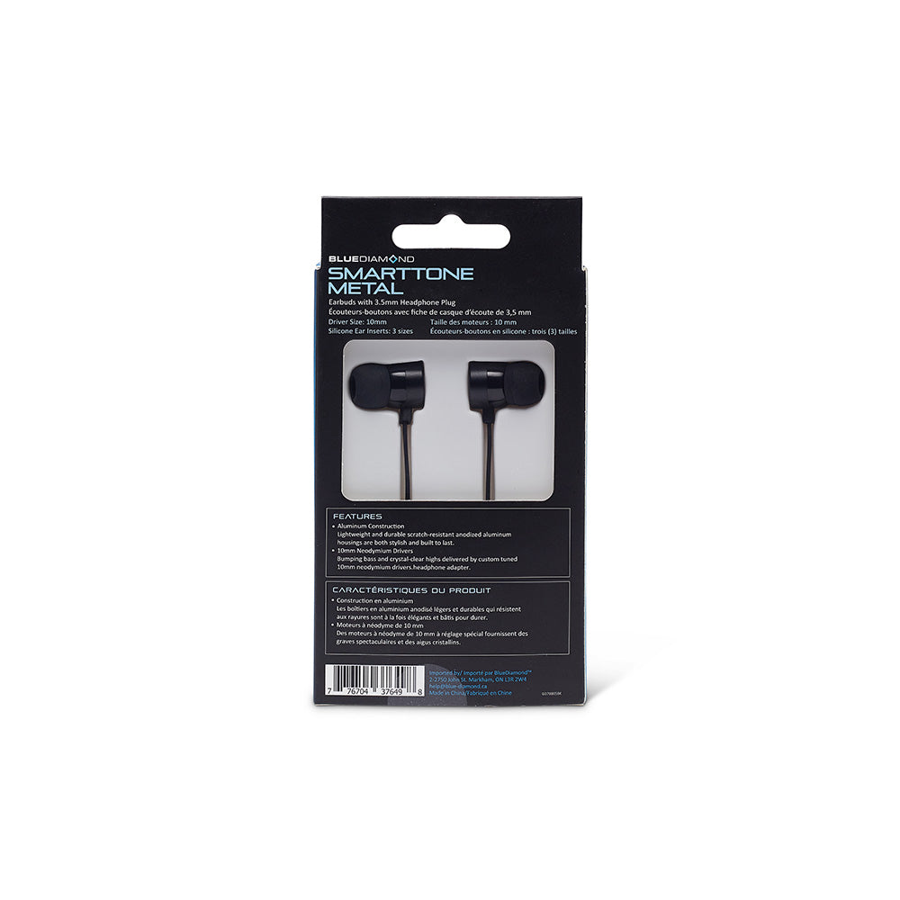 SmartTone Metal 3.5mm Earbuds - BK