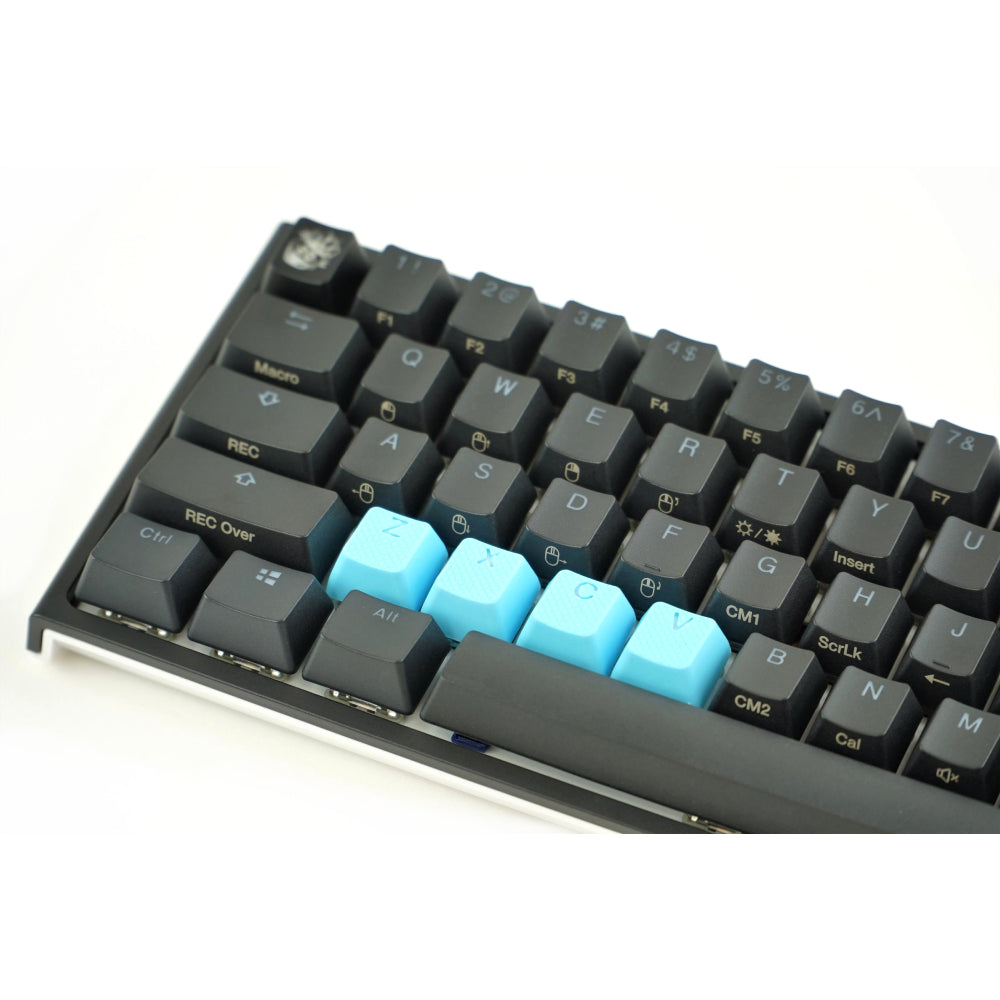 Rubber Gaming keycaps ZXCV - Neon Blue