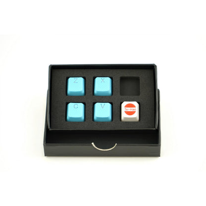 Rubber Gaming keycaps ZXCV - Neon Blue