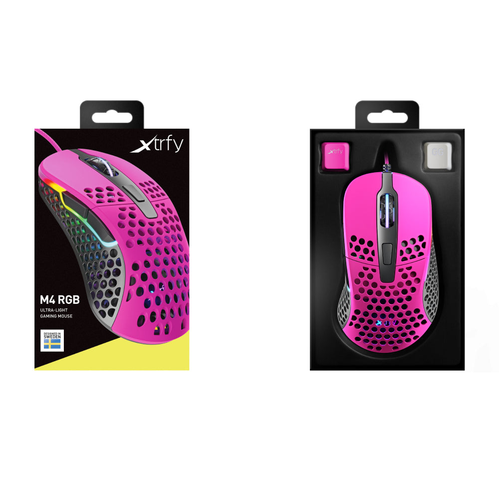 Xtrfy M4 RGB Lightweight Mouse - Pink