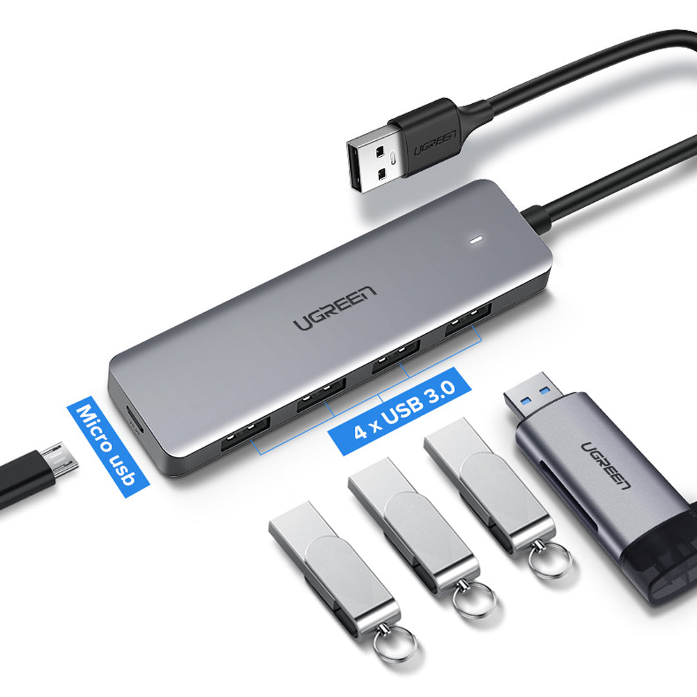 USB A Hub - 4 USB A Ports and Micro USB