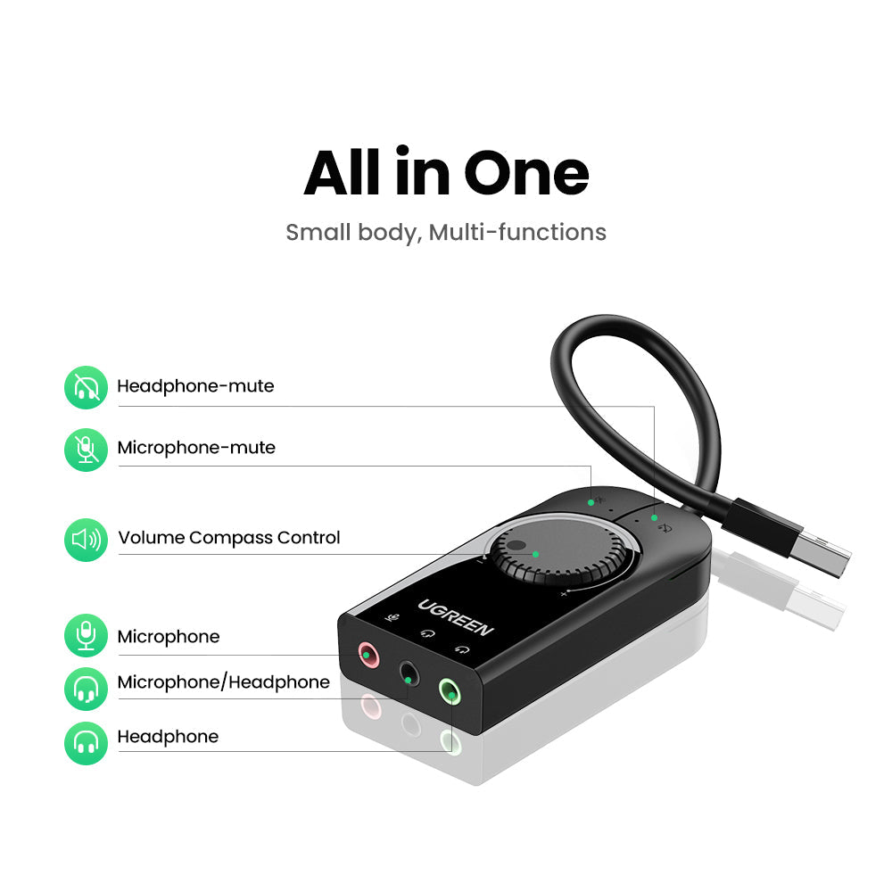 USB-A External Stereo Sound Adapter