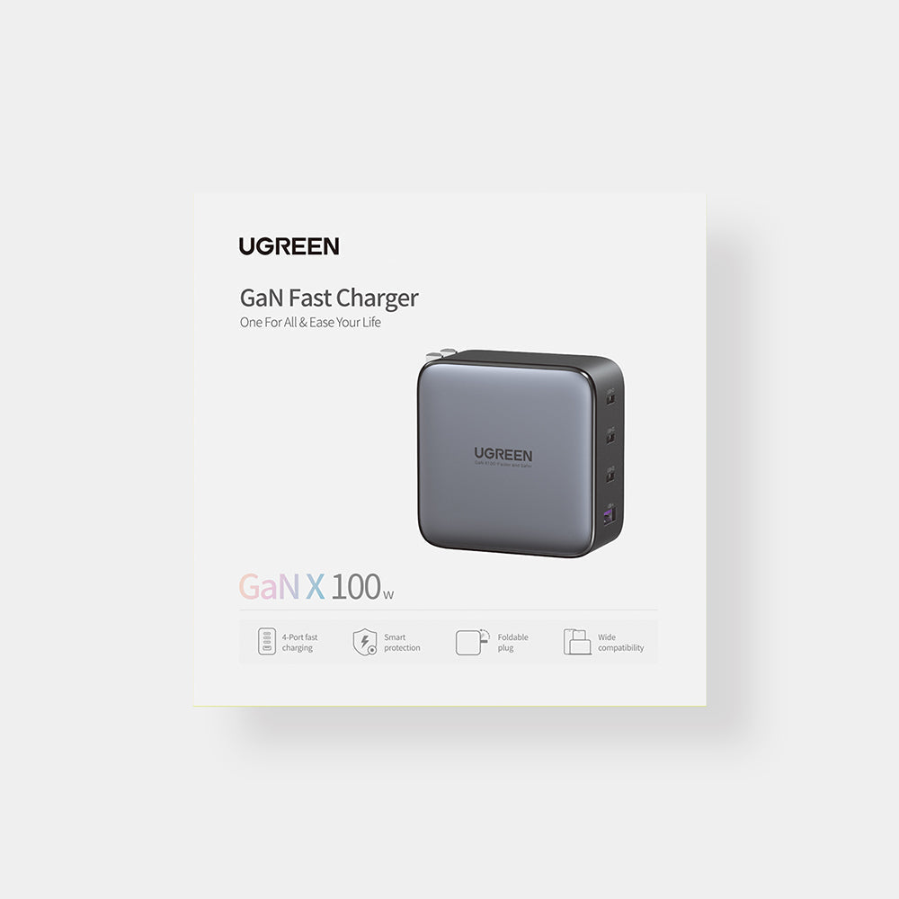 100W GaN Fast Charger - 3 USB C, 1 USB A