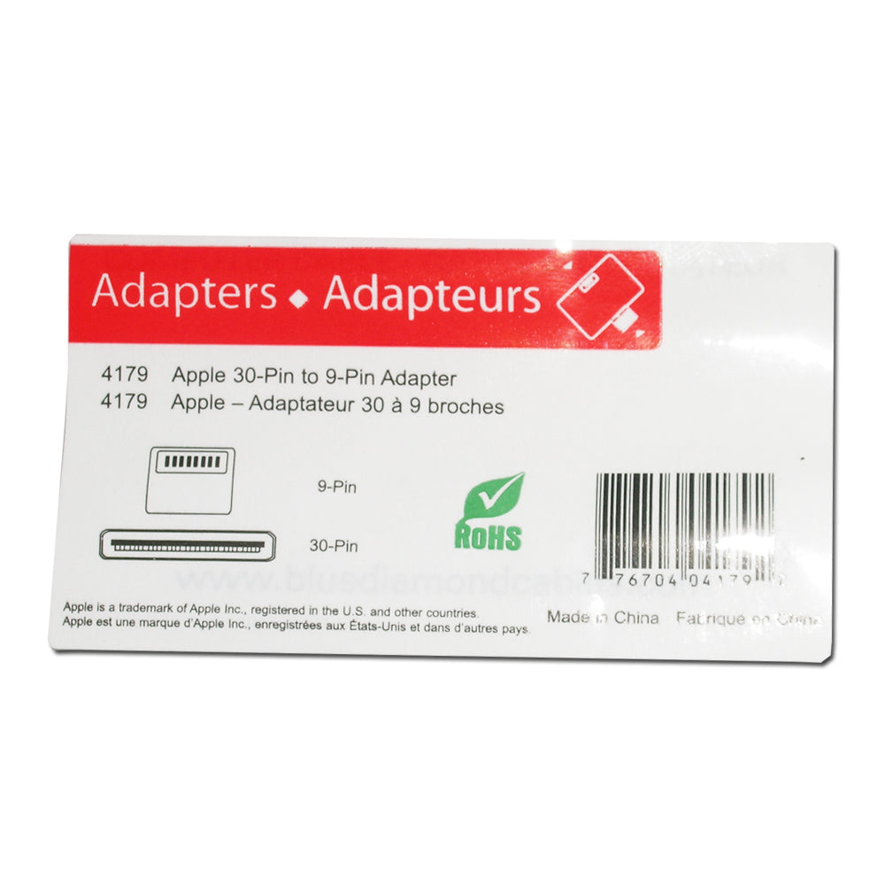 Adaptateur Apple 30 broches vers 9 broches