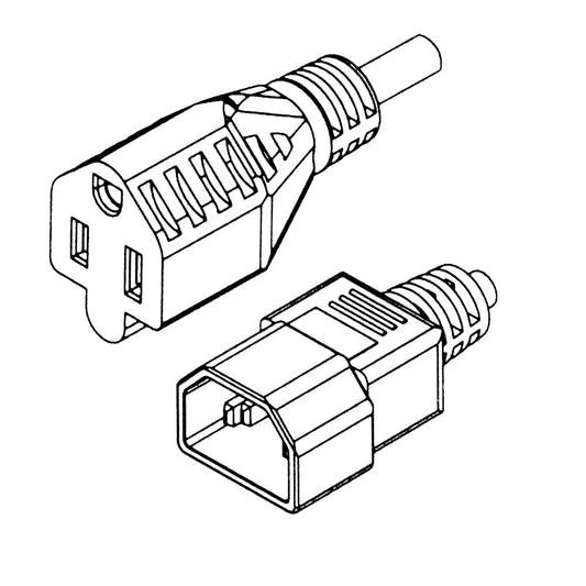 Monitor AC F to M Powercord Adapter-6in