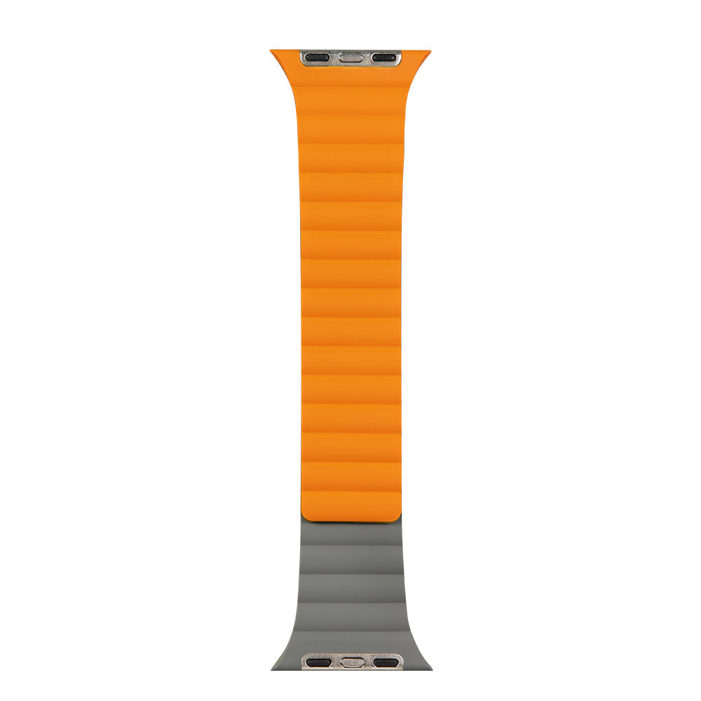 Magnetic Reversible Watch Band, 45mm Orange / Grey