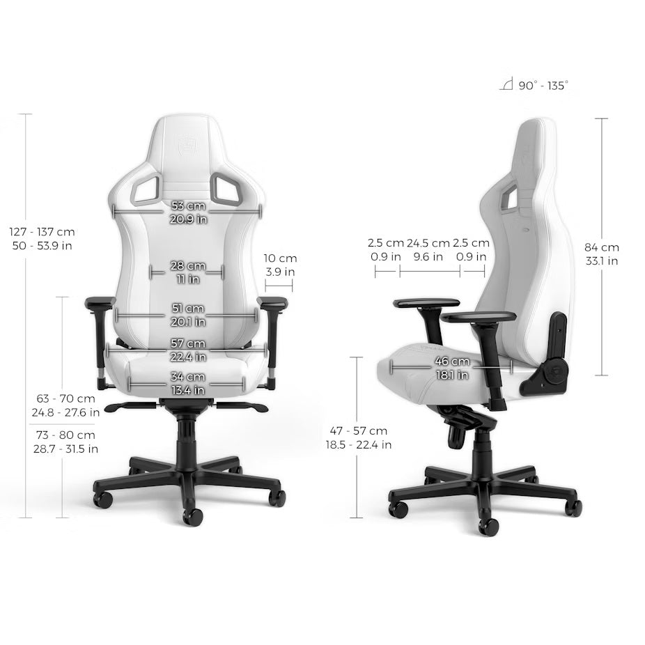 Chaise de jeu EPIC - Édition blanche - Similicuir vegan de haute technologie