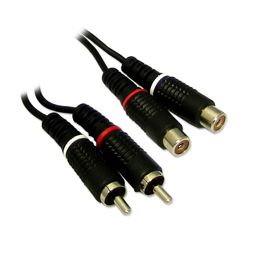 Câble audio stéréo 2 RCA vers 2 RCA M/F - 10 pieds