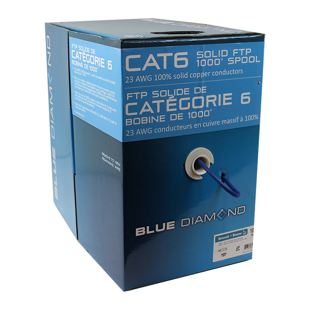 Câble de raccordement UTP CAT6 - Bobine de 1000 pieds Gris