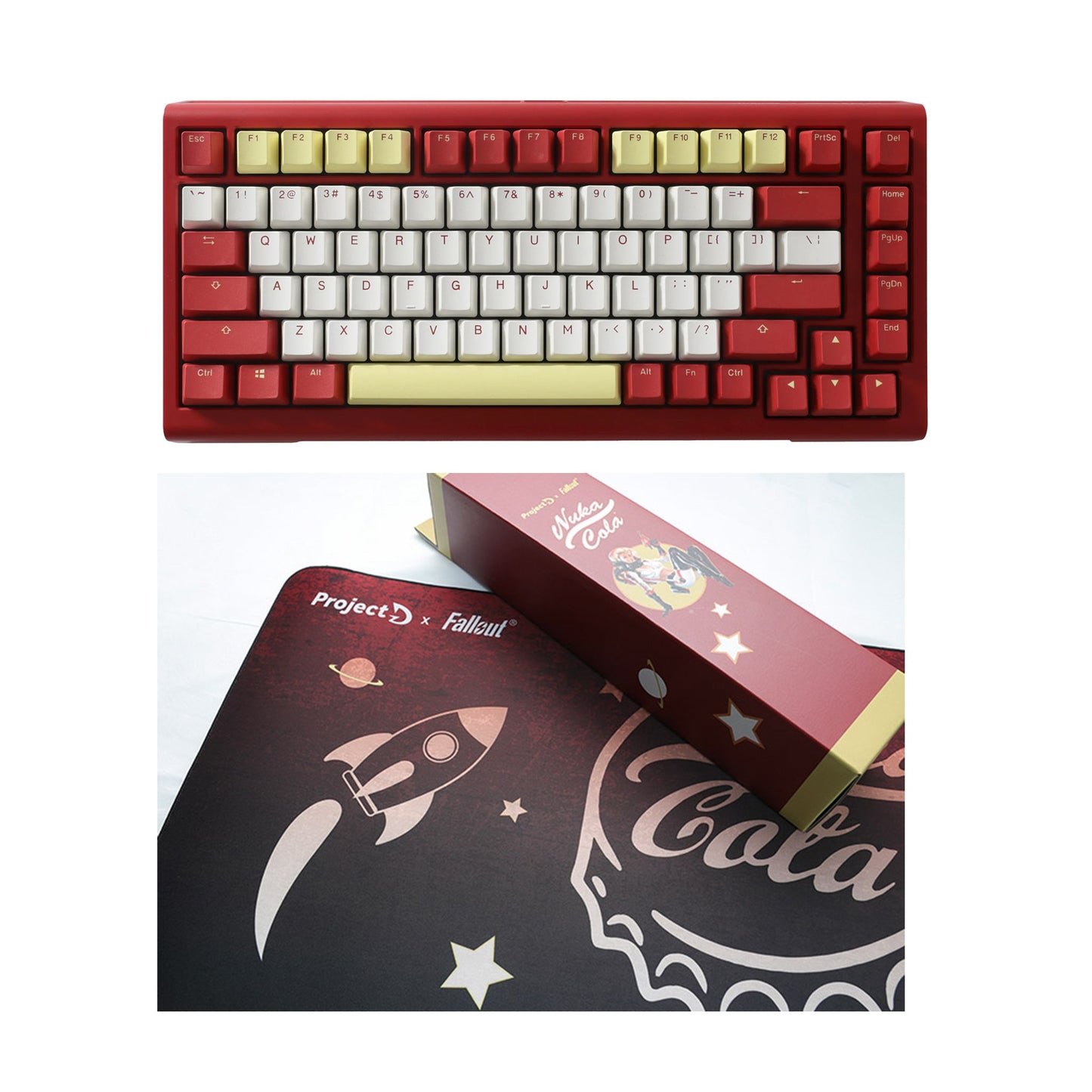 Tinker 75 x  Mousepad Bundle - Fallout Edition - Cherry MX2A Red