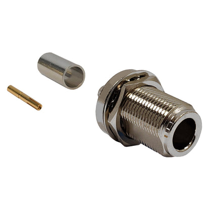 N-Type Female Bulkhead Crimp Connector for LMR-240 50 Ohm