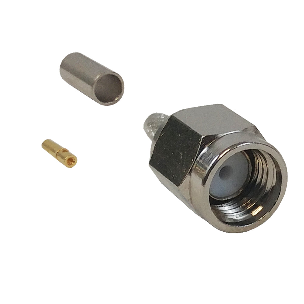 SMA Reverse Polarity Male Crimp Connector for RG174 (LMR-100) 50 Ohm