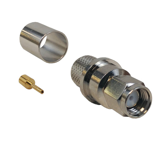 SMA Reverse Polarity Male Crimp Connector for RG8 (LMR-400) 50 Ohm