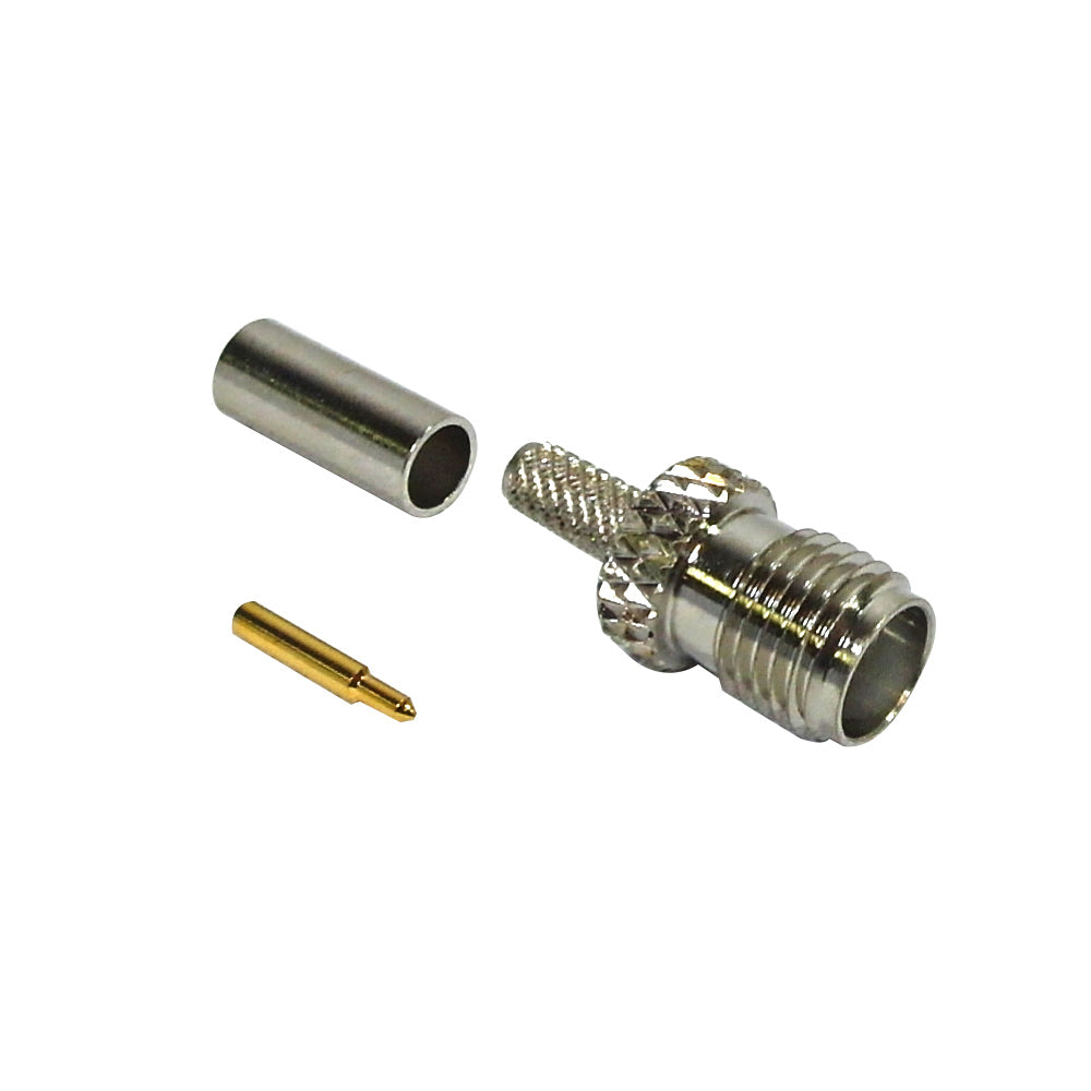 SMA Reverse Polarity Female Crimp Connector for RG174 (LMR-100) 50 Ohm