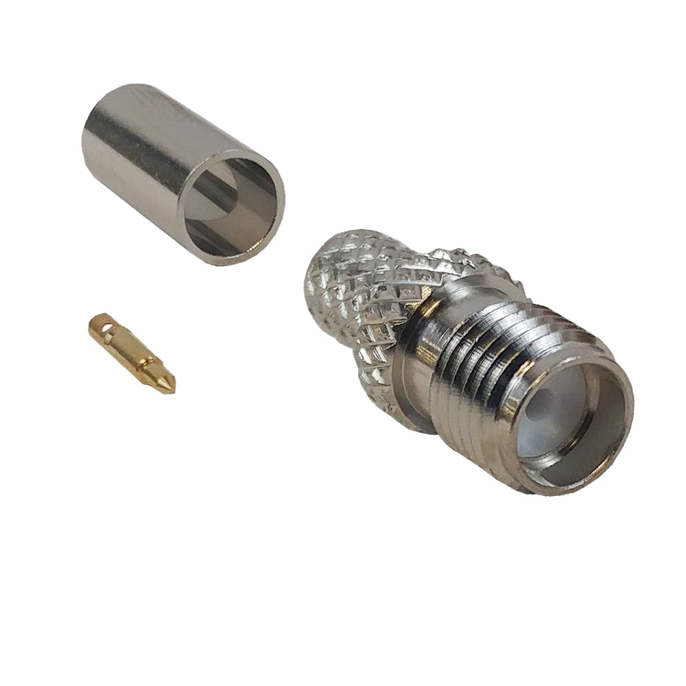 SMA Reverse Polarity Female Crimp Connector for RG58 (LMR-195) 50 Ohm