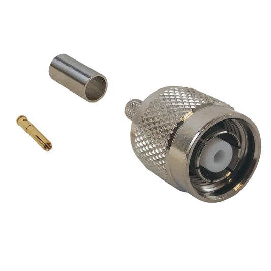 TNC Reverse Polarity Male Crimp Connector for RG58 (LMR-195) 50 Ohm