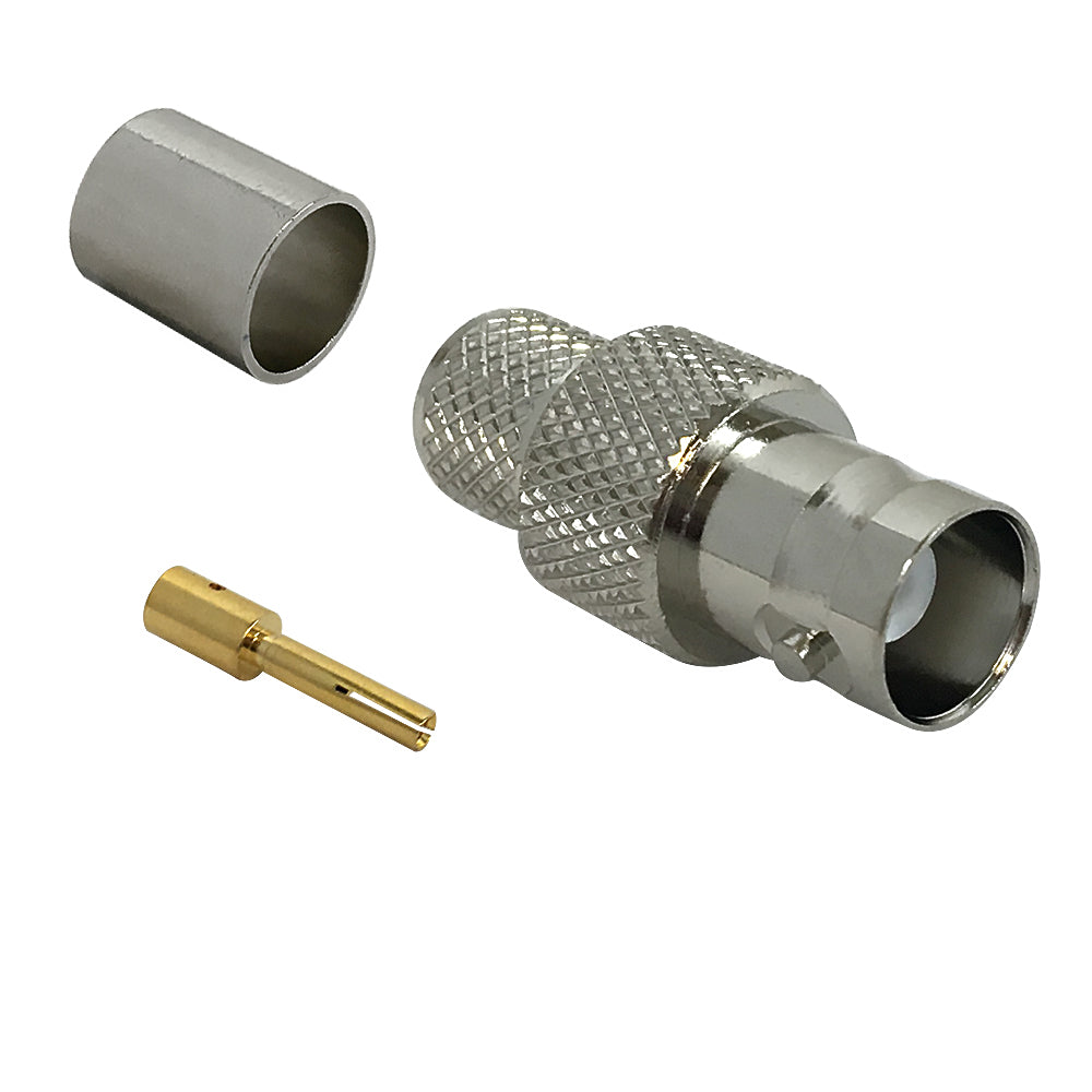 BNC Female Crimp Connector for RG8 (LMR-400) 50 Ohm