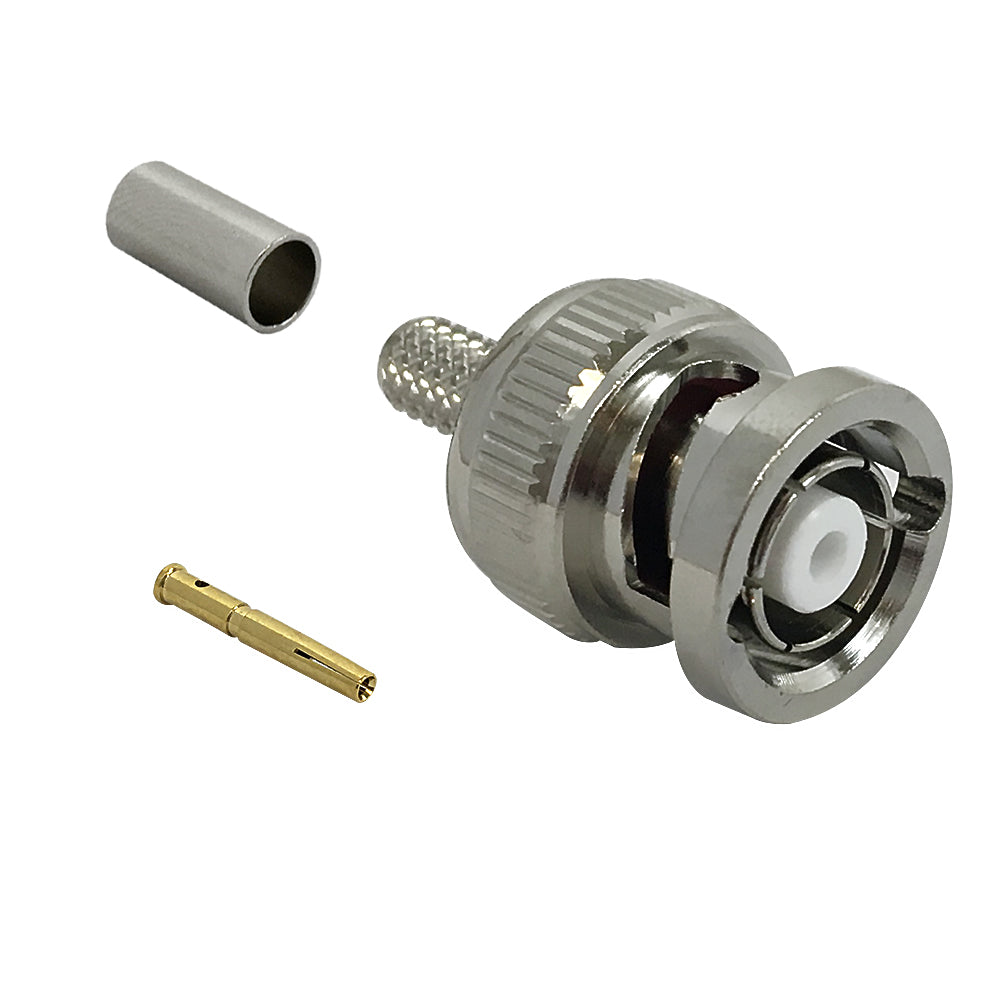 BNC Reverse Polarity Male Crimp Connector for RG58 (LMR-195) 50 Ohm