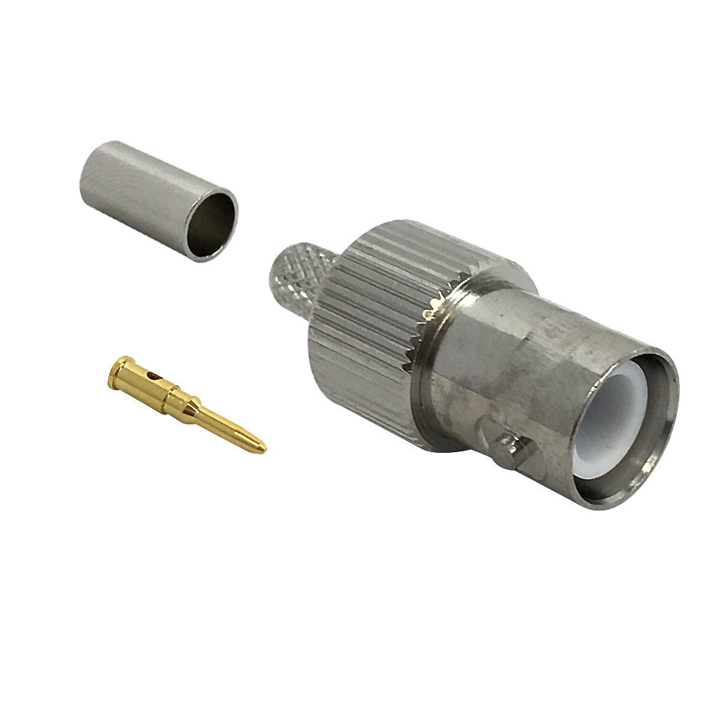 BNC Reverse Polarity Female Crimp Connector for RG58 (LMR-195) 50 Ohm