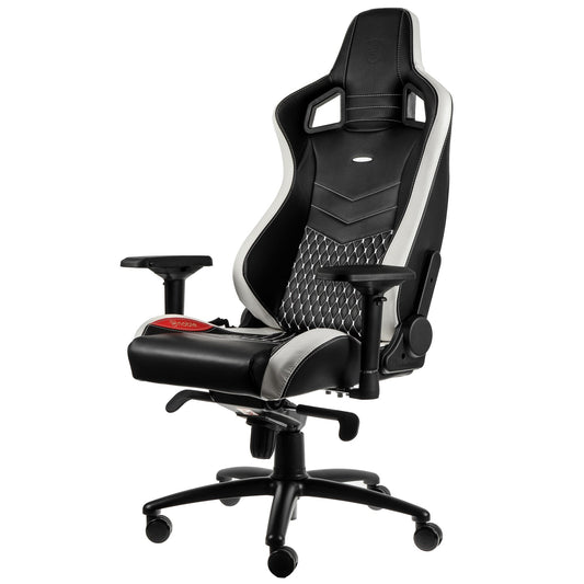 Chaise de jeu EPIC - noir/rouge/blanc - Cuir véritable