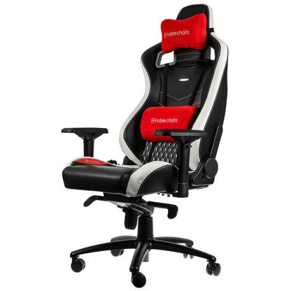 Chaise de jeu EPIC - noir/rouge/blanc - Cuir véritable