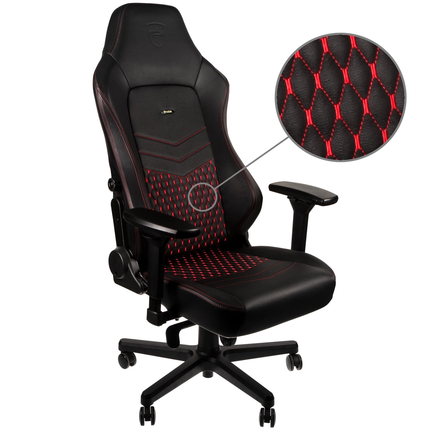 Chaise de jeu HERO - noir/rouge - cuir véritable