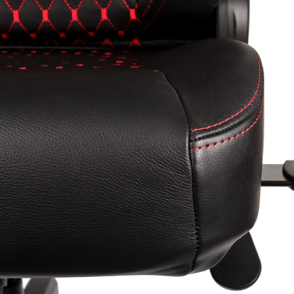 Chaise de jeu HERO - noir/rouge - cuir véritable