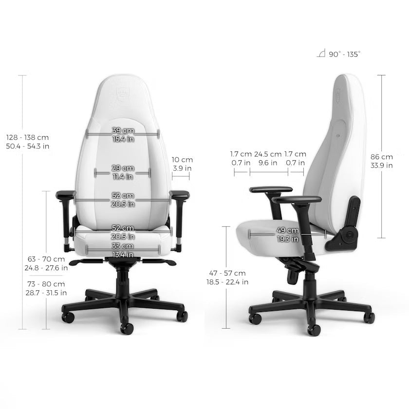 Chaise de jeu ICON - Édition blanche - Similicuir vegan haute technologie